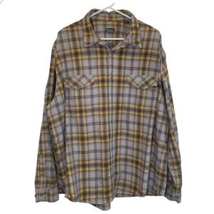 Royal Robbins Men’s Yellow Light Gray & Black XXL Flannel Shirt